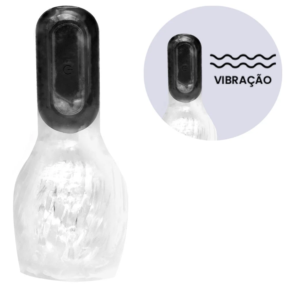 3st1mul4d0r de Glande Recarregável com 12 Vibrações (MA204) TRANSPARENTE