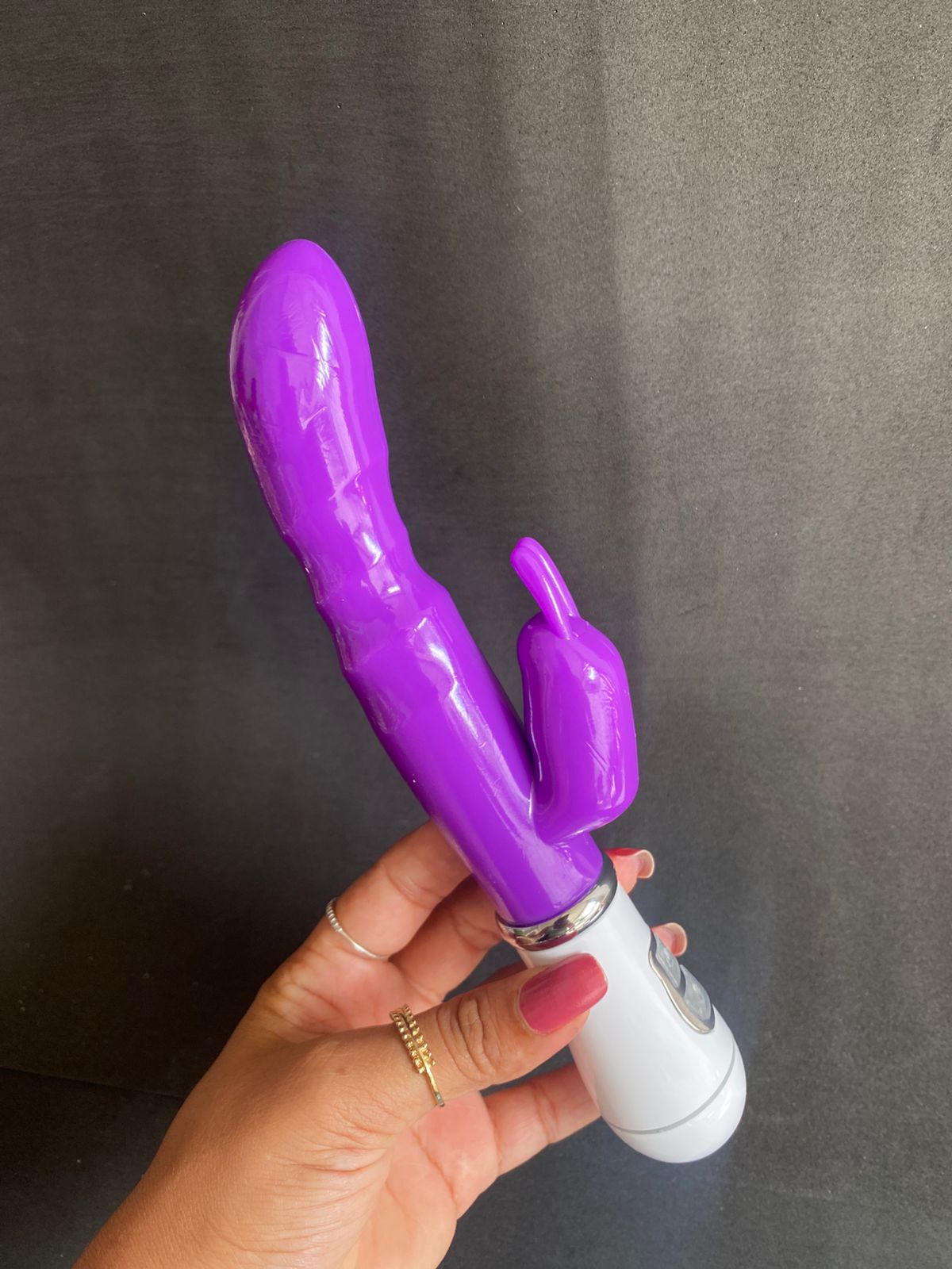 Natan -Vibrador Rabbit com estimulo no ponto G e clitóris - 12 intensidades (PG015) ROXO — foto 3