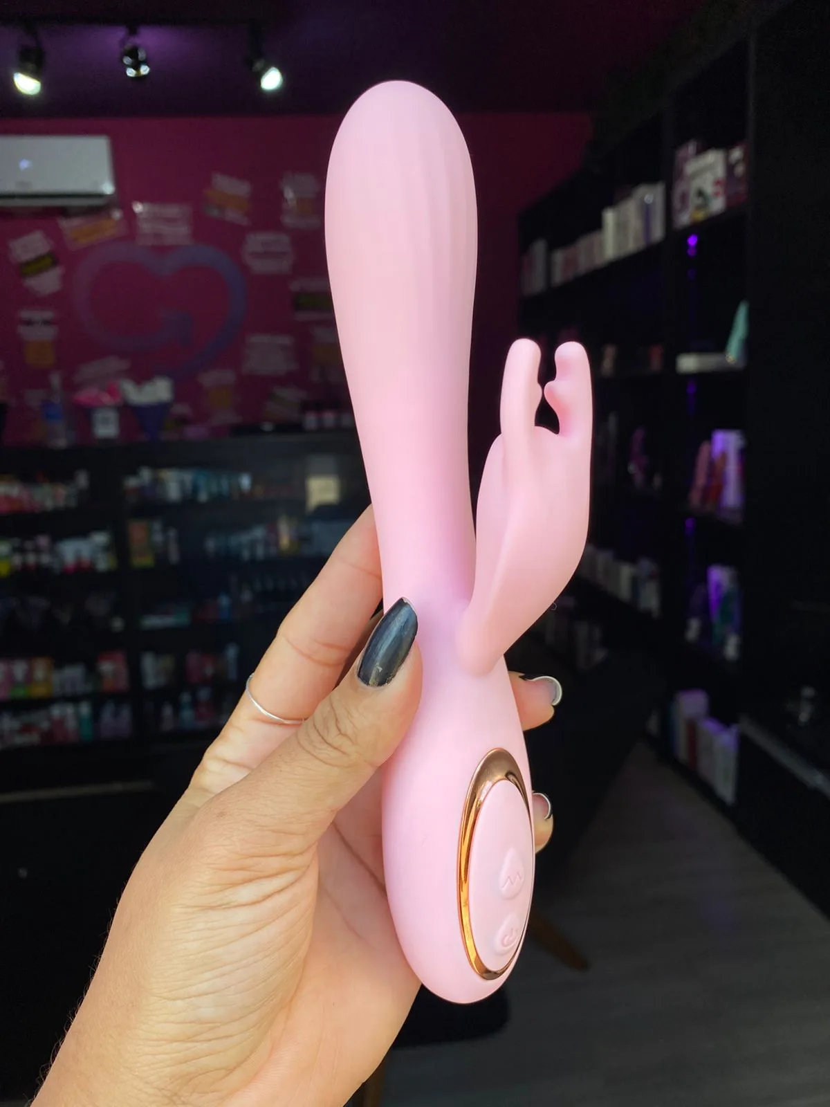 Alce -Vibrador com Estimulo no Ponto G e Clitóris- 12 Intensidades Rosa