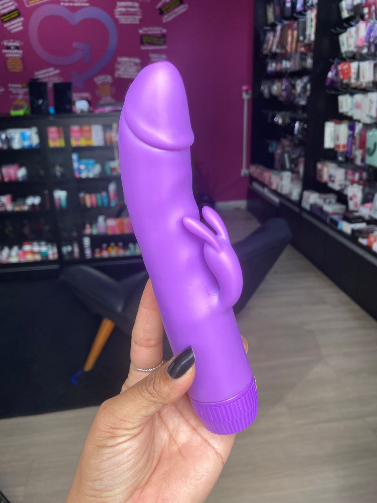 Rafa -Vibrador Rabbit com estimulo no ponto g e clitóris- multivelocidade (PG185) pilha