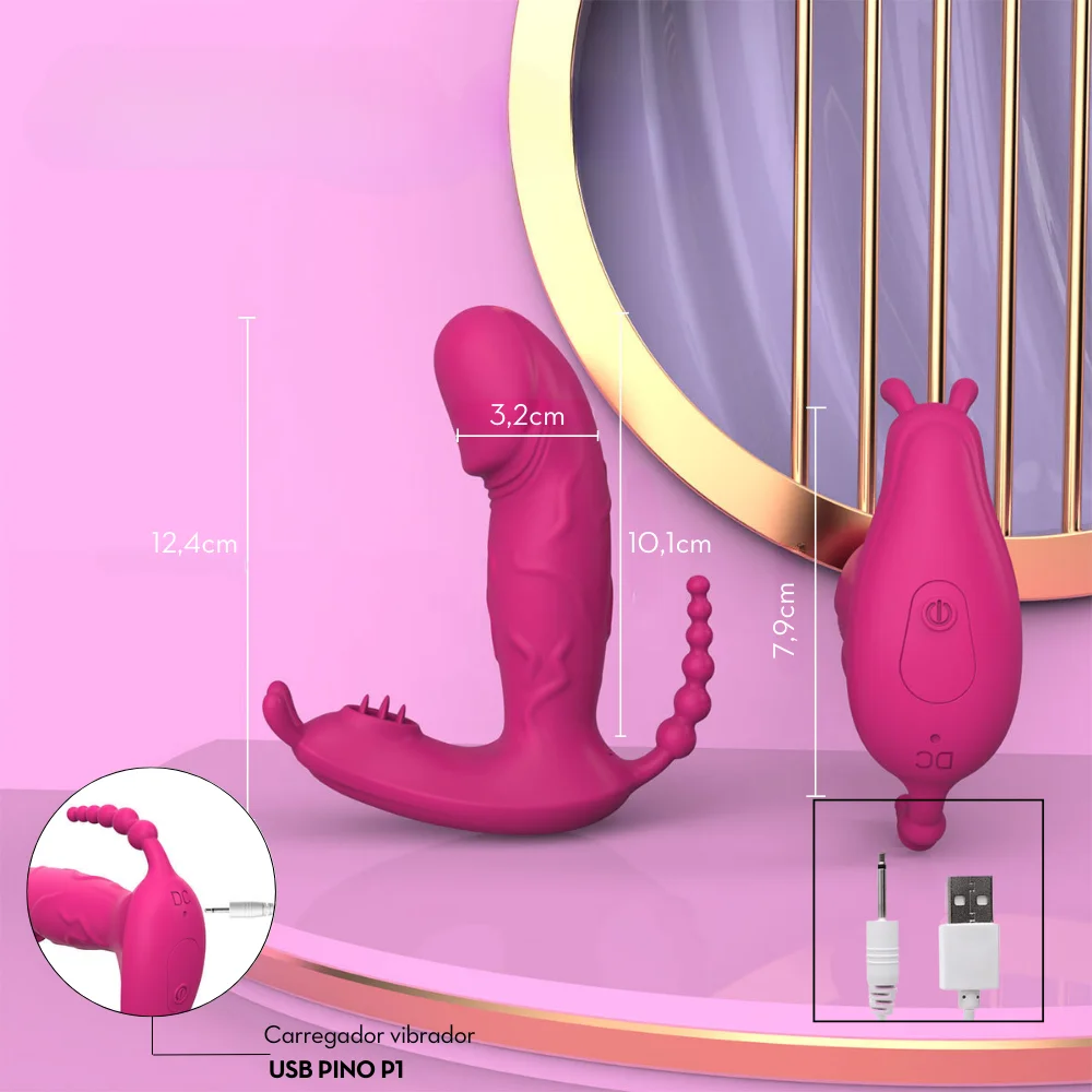 Vibrador 3 em 1 por Aplicativo (3206) Roxo — foto 4