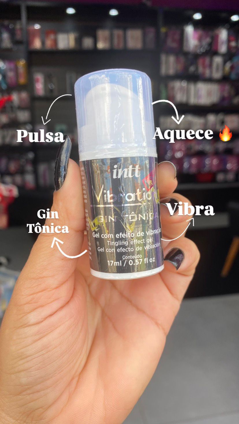 Vibration Gel Excitante que Vibra Sabor Gin Tônica 17ml Intt