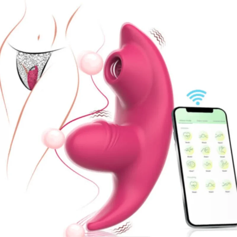 Vibrador de calcinha com pulsação por aplicativo de celular 9 intensidades (3045) recarregável
