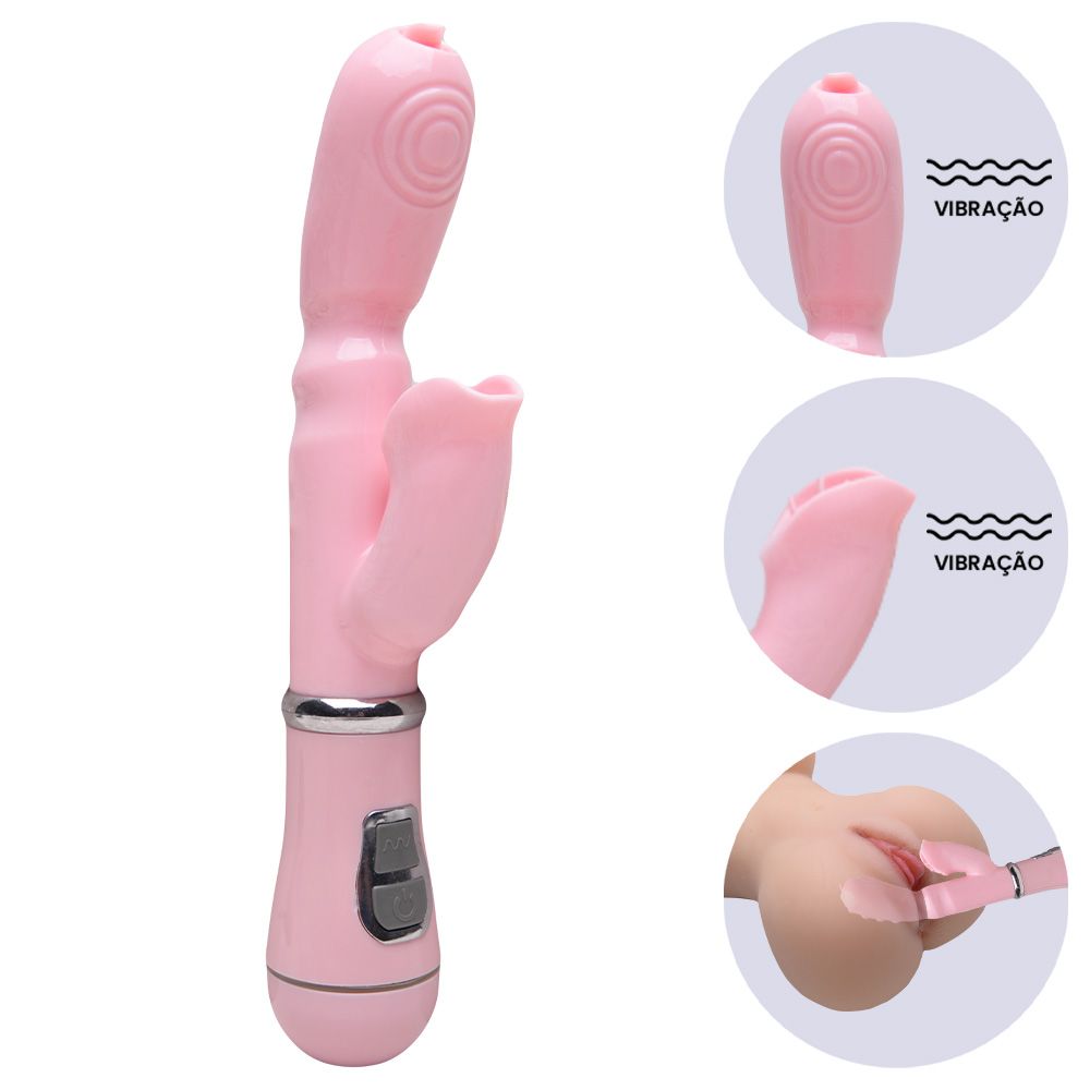 Welder -Vibrador com estimulo no Ponto G e clitóris +linguinha- 12 intensidades (7029) rosa — foto 1