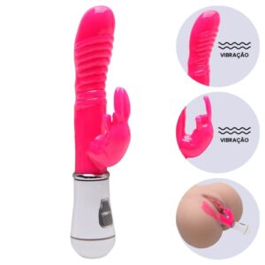 Breno -Vibrador rabbit em Jelly com estimulo no ponto g e clitóris- 12 intensidades (5375)