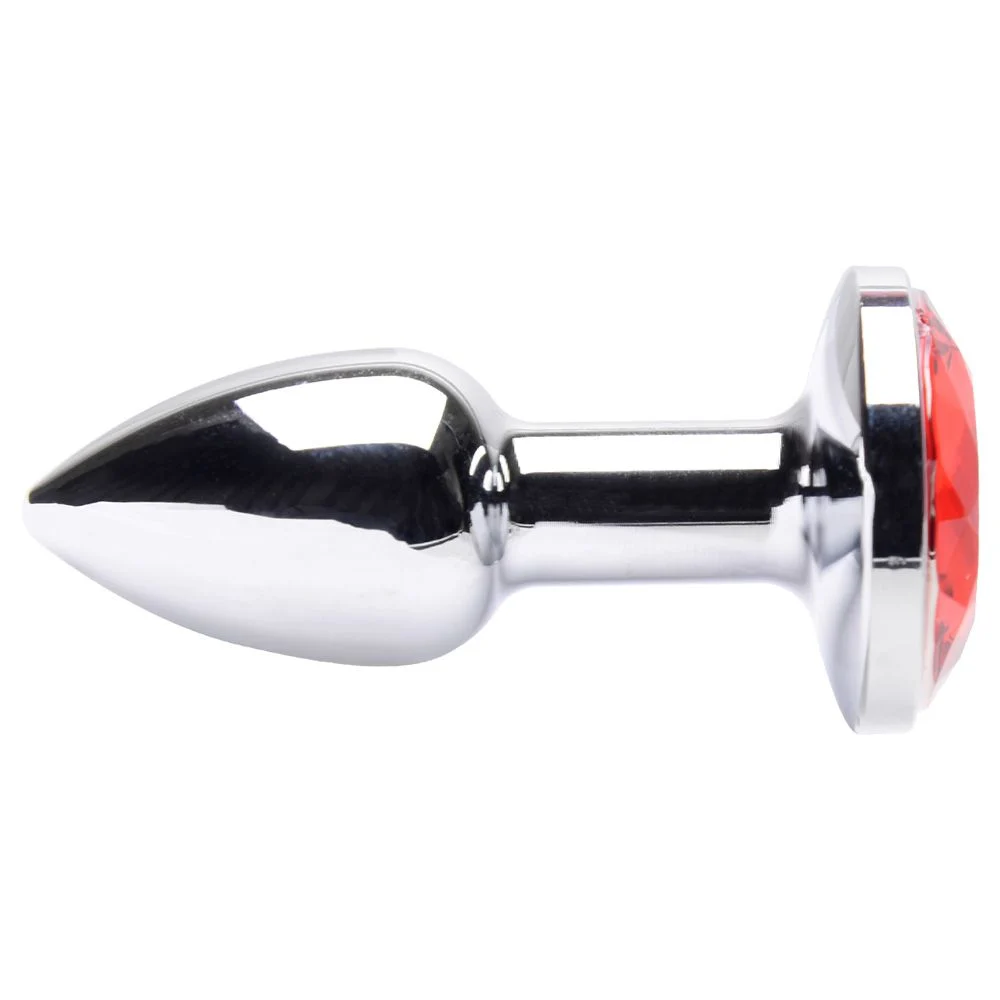 PLUG ANAL bem pequeno COM JOIA redonda tamanho – pp (PL000A) VERMELHO — foto 1