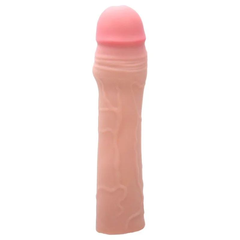 Capa Peniana Extensora Chane Pretty Love (ca082) bege com a glande rosada