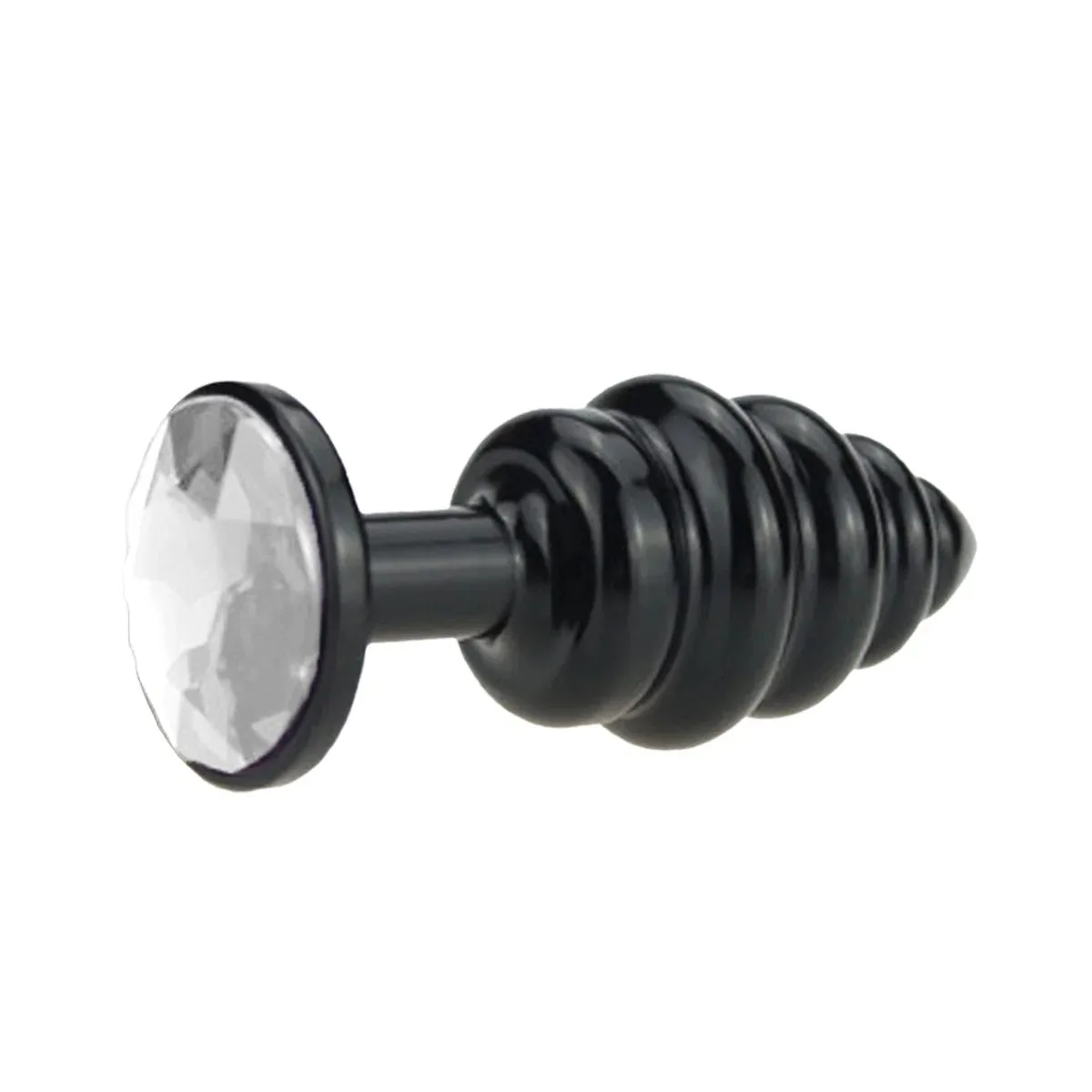 Plug Anal Metal Ondas em Espiral tamanho P (RY025D) transparente