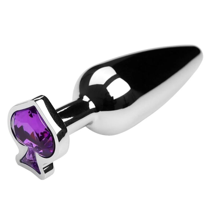 Plug Anal de Metal Liso com joia de Coração (RY131)
