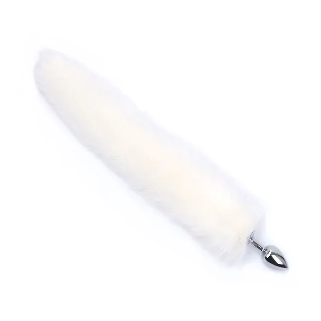 Plug de Metal com Rabo Branco - G