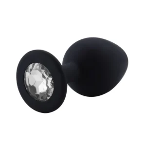 PLUG ANAL COM JOIA redonda em silicone  tamanho – p (7202) preto