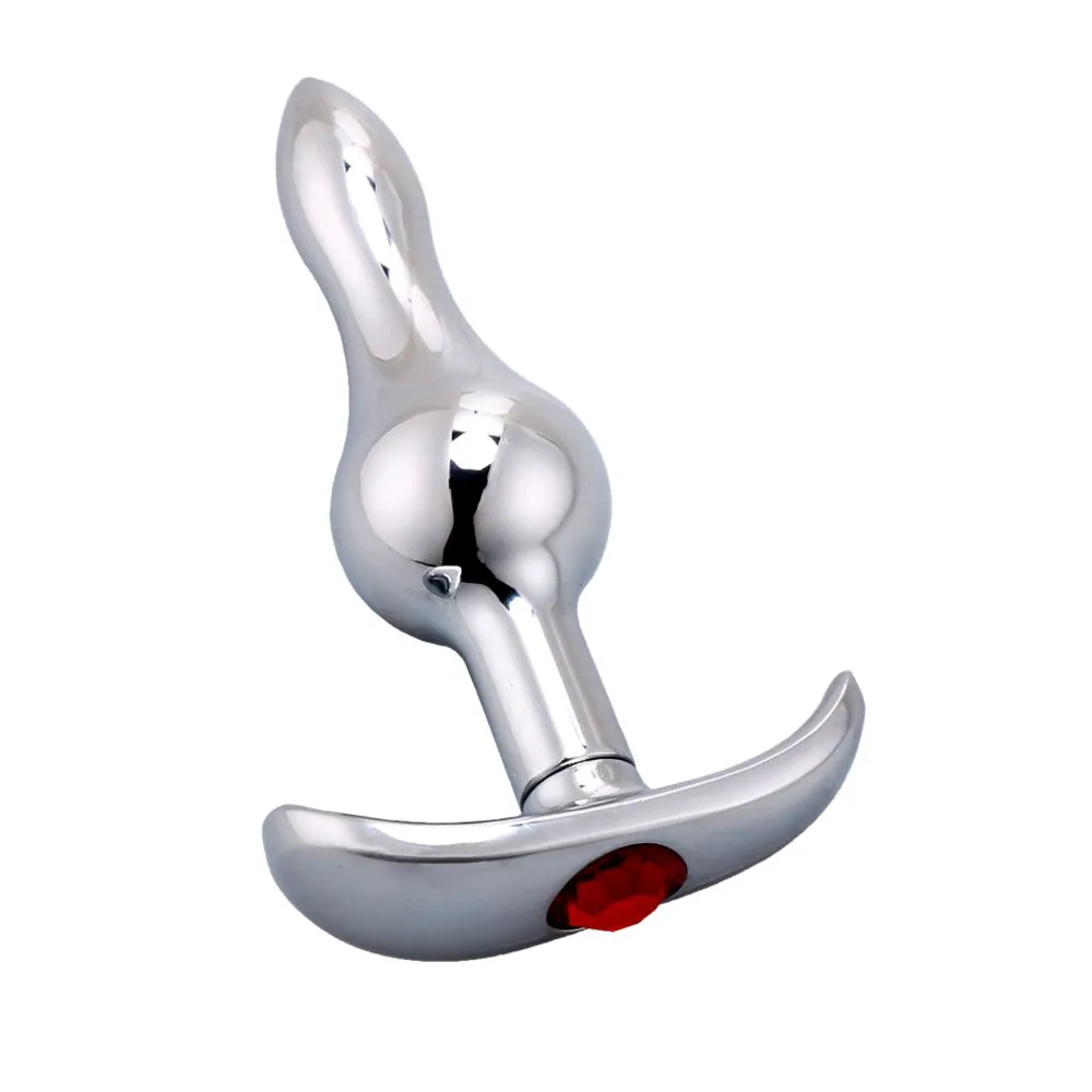 Plug Anal de Metal Ondulação com Alça (RY131A) vermelho — foto 1