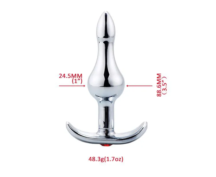 Plug Anal de Metal Ondulação com Alça (RY131A) vermelho — foto 2