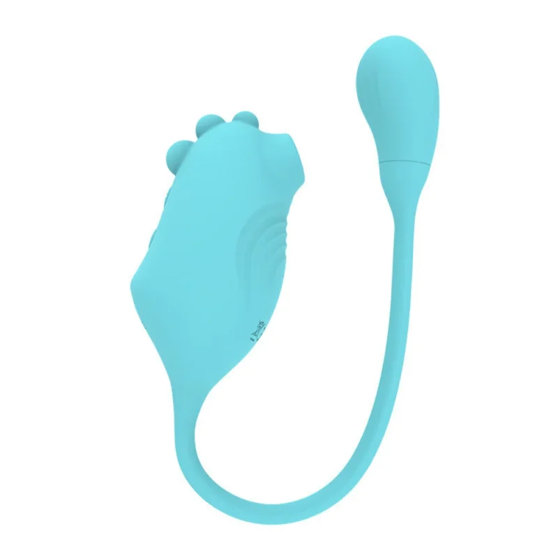 Vibrador formato de dinossauro com pulsação no clitóris e cápsula vibratória 9 intensidades (1324) recarregável