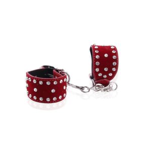 Algema com Corrente e Fivelas em Couro Luxo (8078) Vermelho