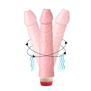 Edson -Pênis Realístico com Vibrador Rotativo à pilha - 22,5 x 4,3cm