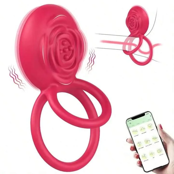 anel peniano por aplicativo de celular com anel escrotal (2615) vermelho