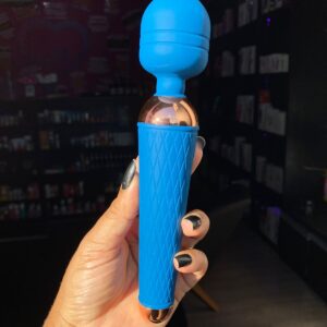Claudia -VIBRADOR VARINHA MÁGICA AVELUDADA- 10 INTENSIDADES (1021) azul escuro