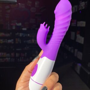 rabbit -Vibrador com estimulo no ponto G e clitóris cerdas massageadoras- 30 intensidades (1162) roxo