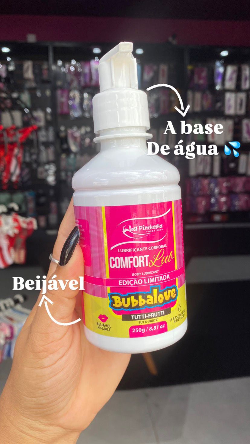 Lubrificante Tamanho Econômico Confort-Lub Bubbalove tutti-frutti 250g — foto 1