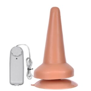 PLUG ANAL COM VIBRO 14CM COR (kt3461) BEGE