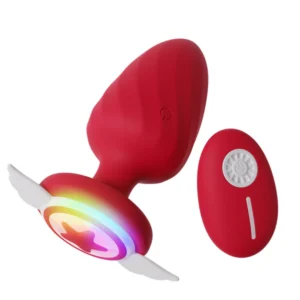 Plug anal vibratório em silicone com led e controle sem fio (6077)