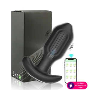 Plug anal vibratório por aplicativo em silicone com rotação 360° (6088) tamanho M