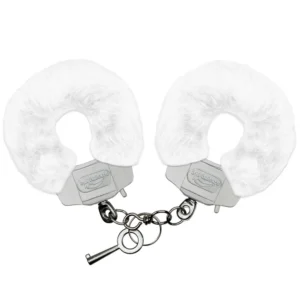 Algema de metal com pelúcia super reforçada branca