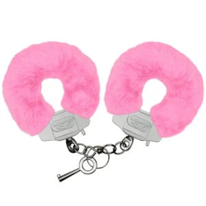 Algema de metal com pelúcia super reforçada rosa