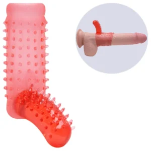Meia Capa Peniana Com Estimulador (kt813) vermelho