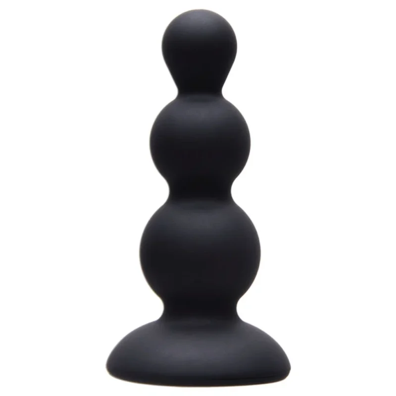 PLUG ESCALONADO EM SILICONE PEQUENO 7,5 X 2,7CM (7911) preto