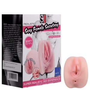 Masturbador Vagina E Ânus Realística 15x9cm (6520) bege