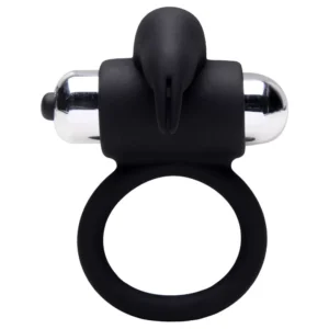 Anel Peniano rabbit em Silicone com Cápsula Vibratória (AN067) preto