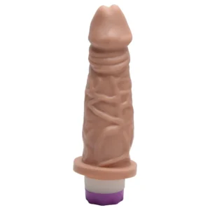 Alex -Pênis em silicone com Vibrador Interno 18 X 4Cm (kt318) bege