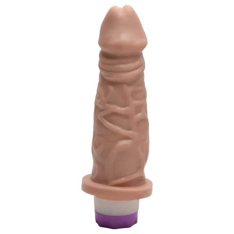Alex -Pênis em silicone com Vibrador Interno 18 X 4Cm (kt318) bege