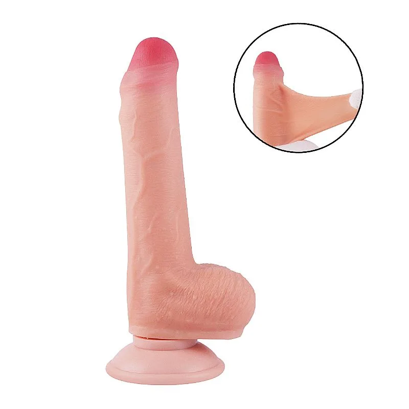 Társio -Pênis Super Realístico Dupla Camada com Ventosa 18,3 X 3,4 cm (8001) bege