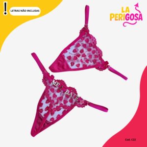 Calcinha coração personalizável (C22) pink