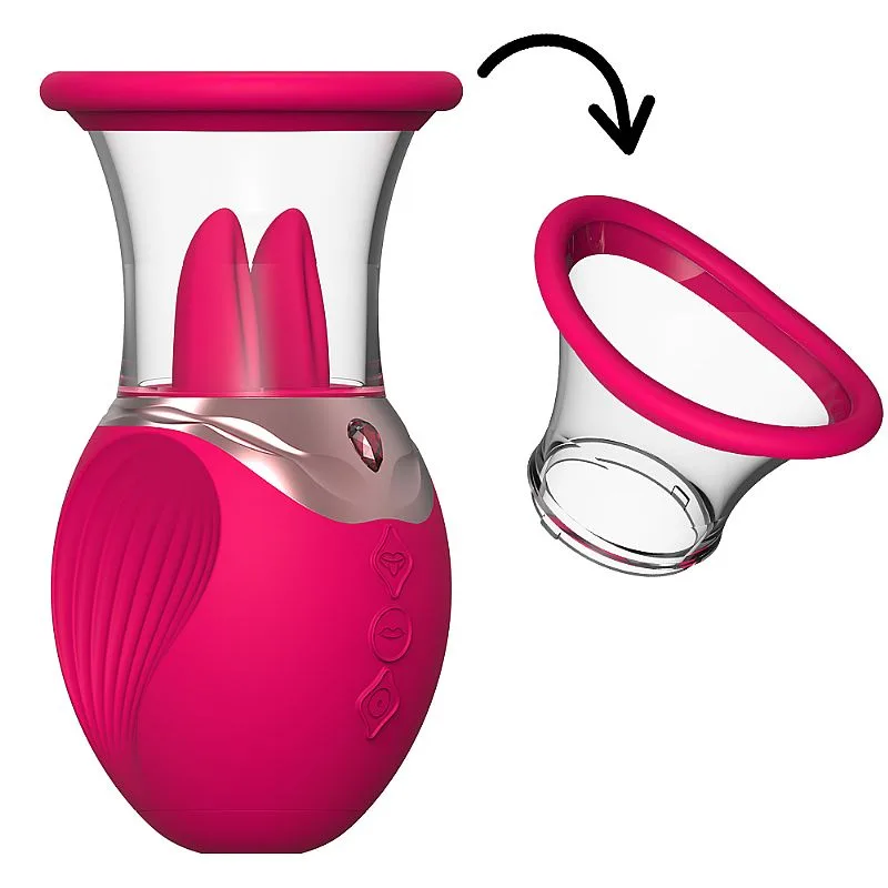 Vibrador de Clitóris com Língua Estimuladora e Sucção (9089) recarregável