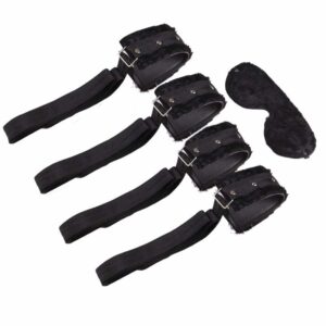 Kit Bondage com 4 Amarras e Venda de Pelúcia