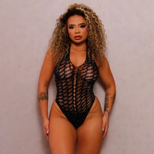 Body Arrastão Luna Com Strass (2290)