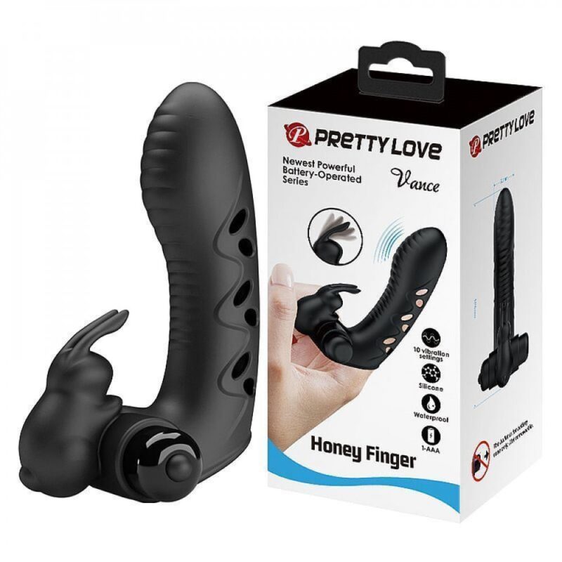 DEDEIRA COM VIBRO VANCE 10 VIBRAÇÕES PRETTY LOVE (6952)
