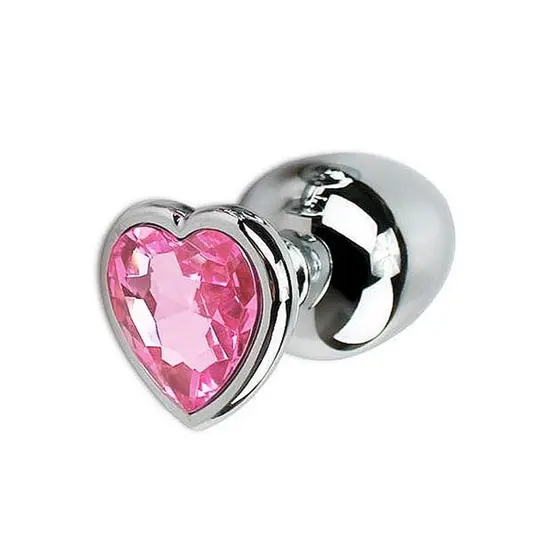 PLUG ANAL COM JOIA de coração tamanho – M (5849) rosa — comprar com embalagem discreta na iFody