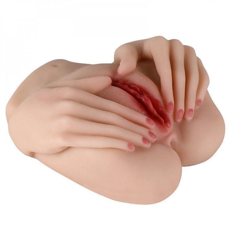 MASTURBADOR DUPLO VAGINA E ÂNUS MÃOS (025) bege