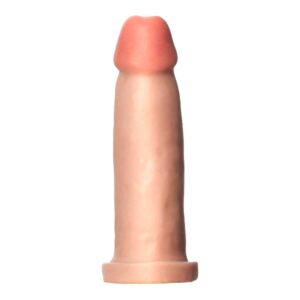 PRÓTESE MACIÇA CYBER SKIN TOM 14X3,5CM glande rosada
