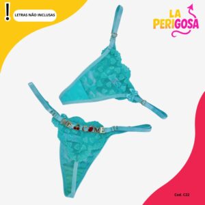 Calcinha coração personalizável (C22) verde claro
