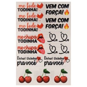 Vem Com Força Tatuagem Temporária 10 X 15Cm