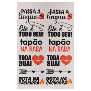 Passa A Língua Tatuagem Temporária 10 X 15Cm