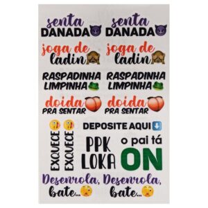 Senta Danada Tatuagem Temporária 10 X 15Cm