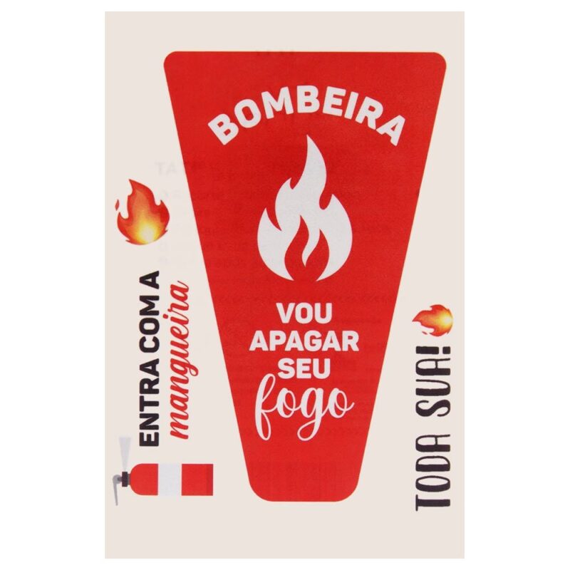 Bombeira Tatuagem Temporária 10 X 14Cm