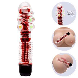 Davi -Vibrador Personal Capa Texturizada- multivelocidade (5462) vermelha